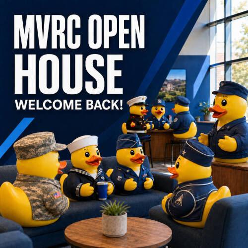 Military Rubber Duck Open House drinking coffee